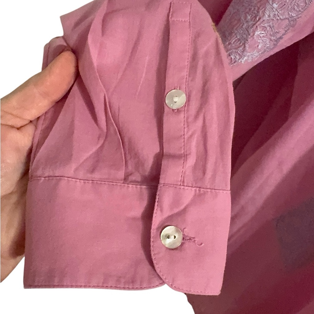 ❤️J. Jill Button-Up w/Embroidery Cotton Shirt LARGE #CL - Picture 6 of 11